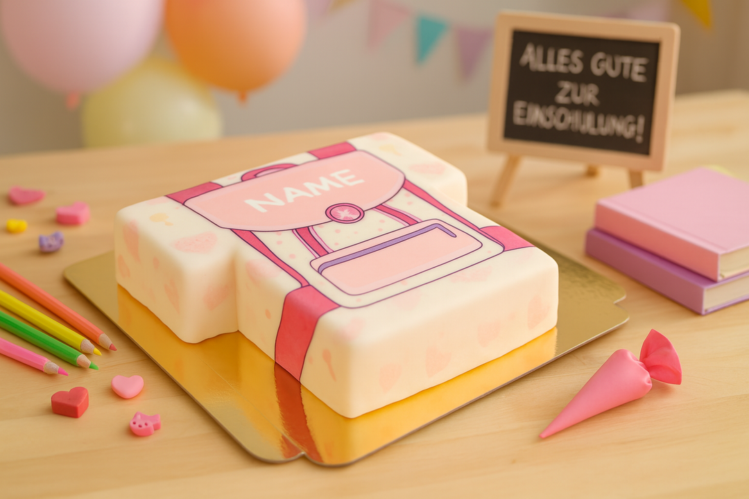 Pinke Schulranzen-Torte