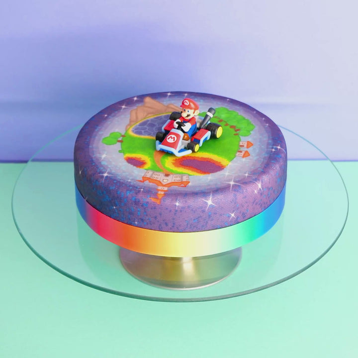 Mario Kart® auf gemalter Planeten-Torte