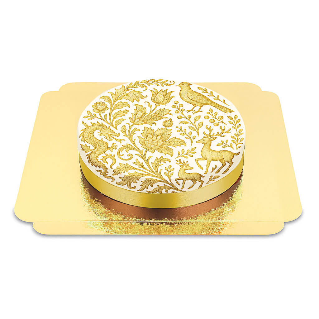 Goldene Porzellanmalerei Torte