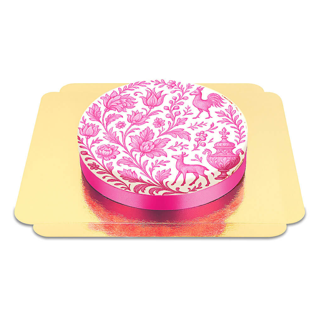 Pinke Porzellanmalerei Torte