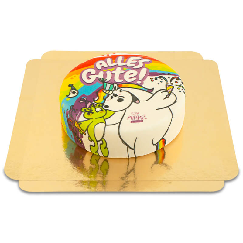 "Alles Gute" Pummeleinhorn-Torte mit Pummeleinhorn & Zonbi