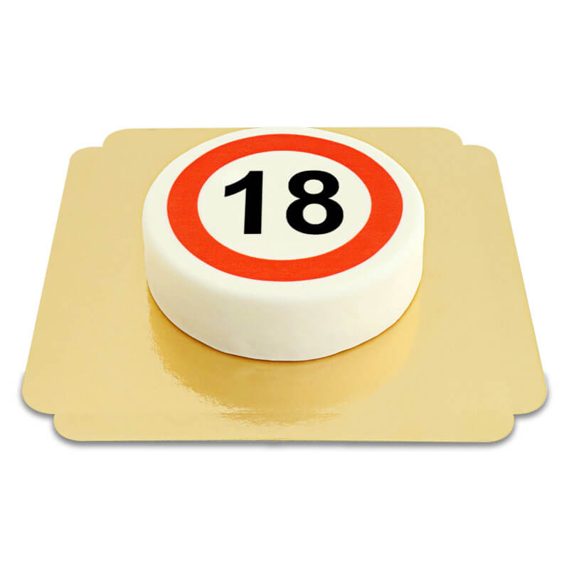 Runde Straßenschild-Torte 18. Geburtstag