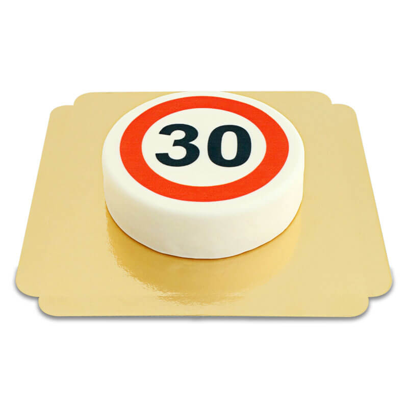Runde Straßenschild-Torte 30. Geburtstag