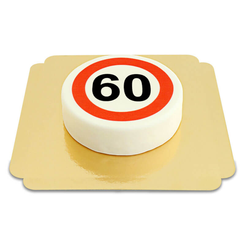 Runde Straßenschild-Torte 60. Geburtstag