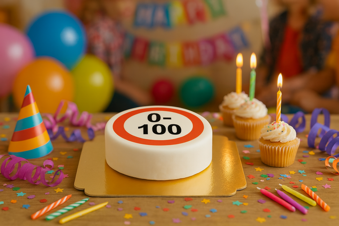 Runde Straßenschild-Torte für jedes Alter