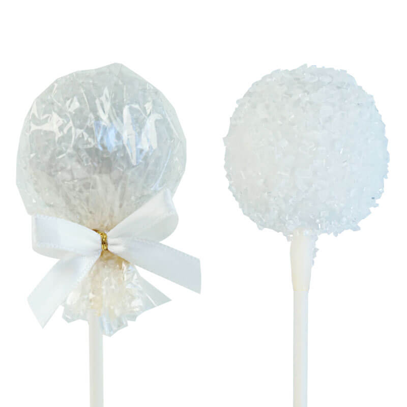 Weiße Kristall Cake-Pops (12 Stück)