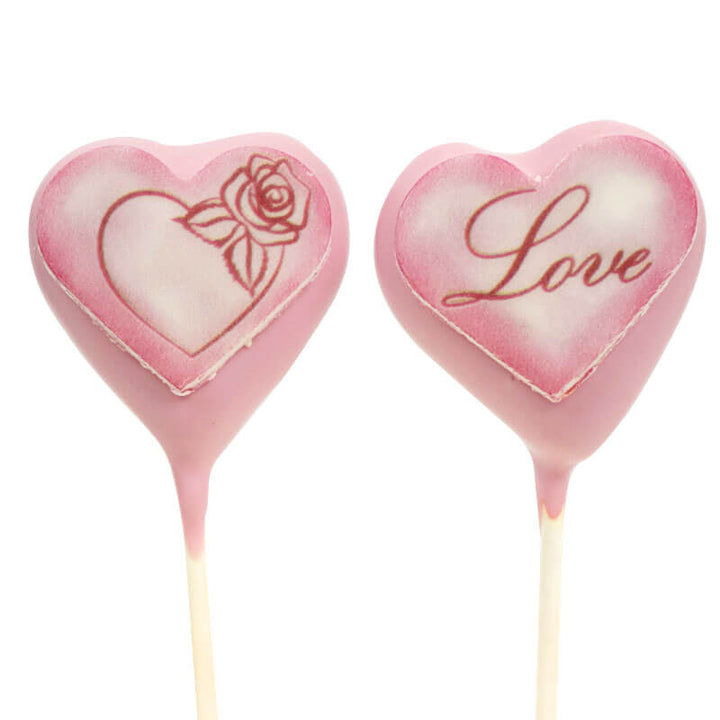 Valentinstags-Herz-Cake-Pops Rosa (12 Stück)