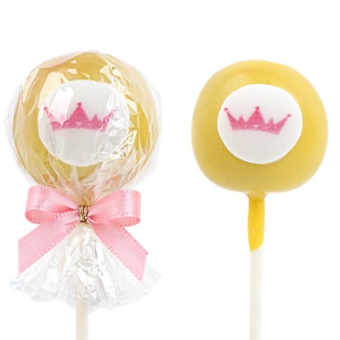 Einfarbige bunte Cake-Pops mit Logo (12 Stück)